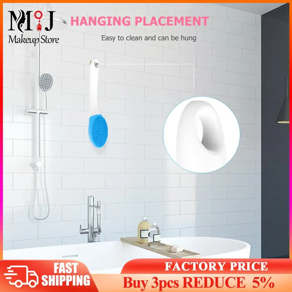 

Electric Bath Brush Vibration Massage Soft Silicone Double Sided Long Handle Back Rubbing Cleansing Massager