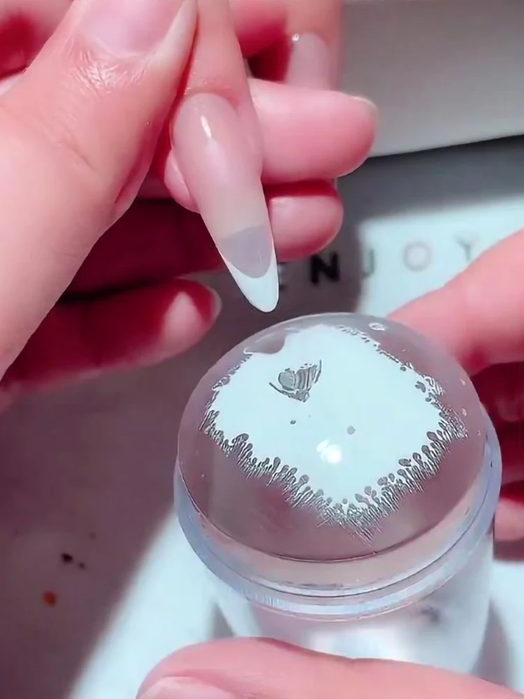 Силикагель прозрачный уплотнитель для ногтей макияж тиснение французский дизайн ногтей штамп шаблон легко-идеальный Французский маникюр с ногтей штамп