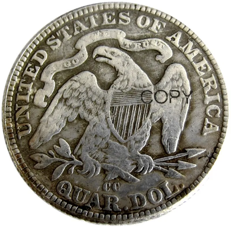 США 1870 P/CC Сидящая монета с посеребренным покрытием | Дом и сад