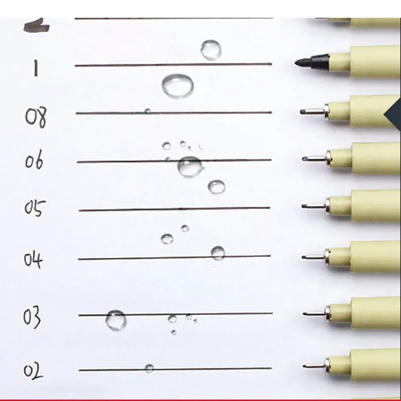 1/3 Piece Pigma Pen Micron Marker 003 005 01 02 03 04 05 08 1 2 3 BR Brush Different Tip Black Fineliner Sketching | Канцтовары для