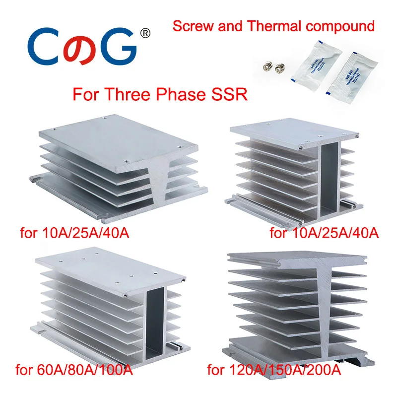 CG 10A 25A 40A 60A 80A AA трехфазный SSR AC контроль алюминиевый радиатор для 40AA теплоотвод к