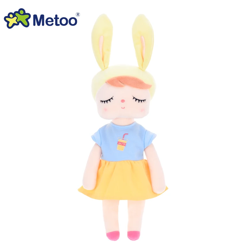 43 см милые мягкие наряды Metoo Angela Куклы Kawaii Кролик игрушка чучело Плюшевые игрушки для детей Рождественский подарок на день рождения - Цвет: yellow dress