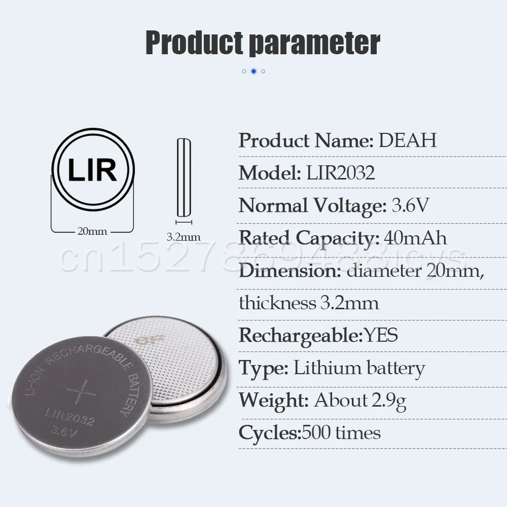 10 шт. LIR2032 LIR 2032 3 6 В перезаряжаемая литиевая батарея для часов пульт