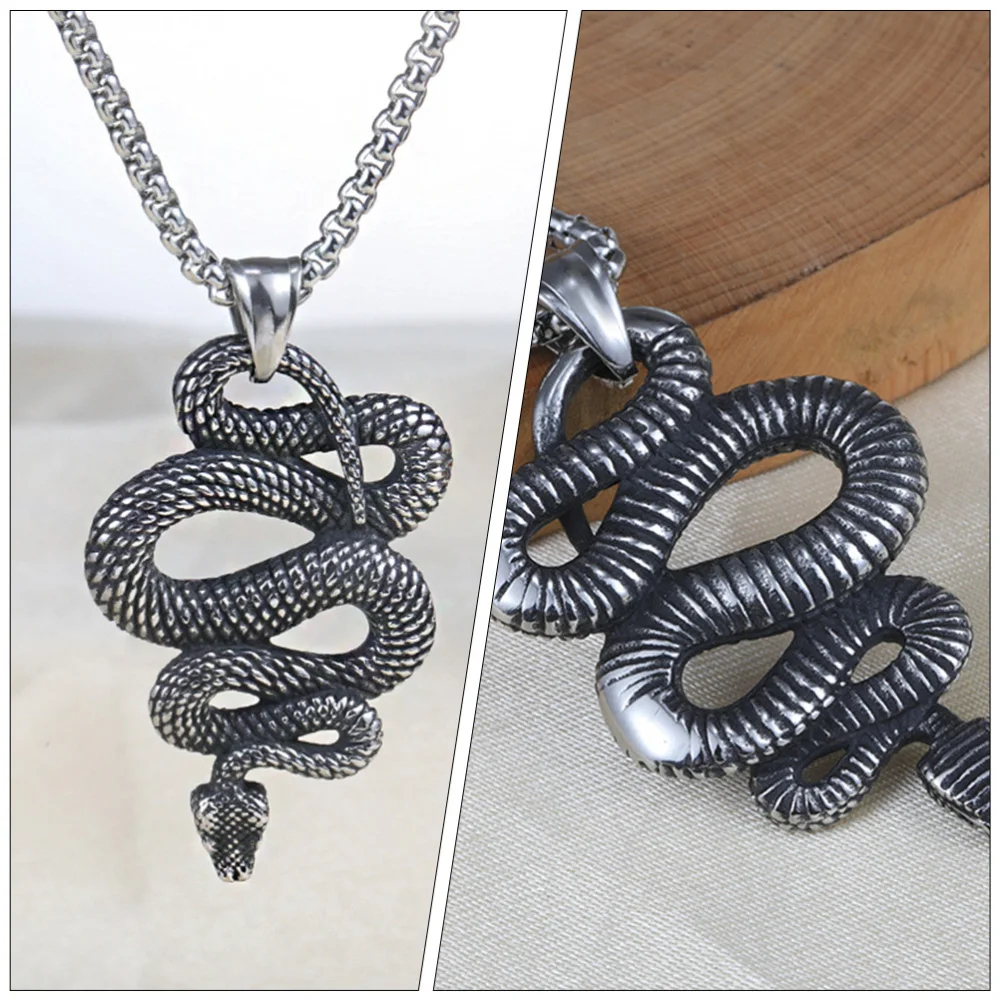 

1pc Snake Pendant Necklace Hip-hop Necklace Jewelry Gift Fashion Unique Necklace