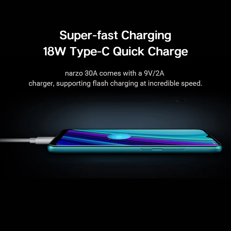 global version realme narzo 30a smartphone 4 64gb helio g85 6 5 inch fullscreen 6000mah 18w 9v2a quick charge mobile phones free global ship