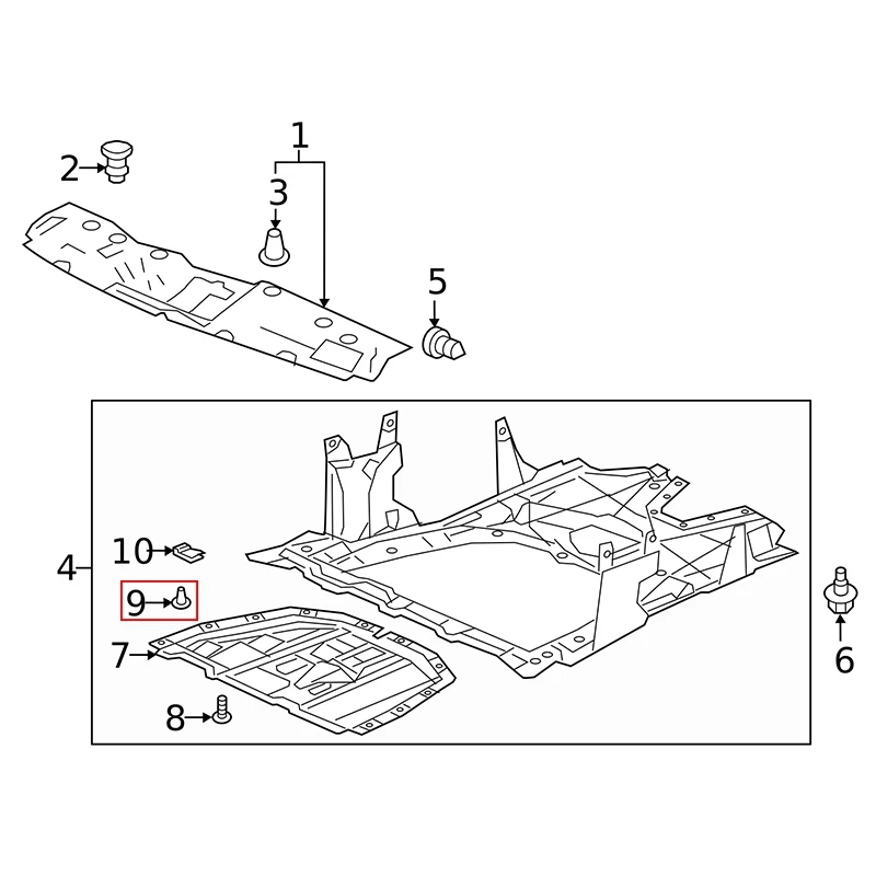 

Engine Cover Lower Pin Screw Access Cover Pin Set 90674-TY2-A01 for Acura Honda