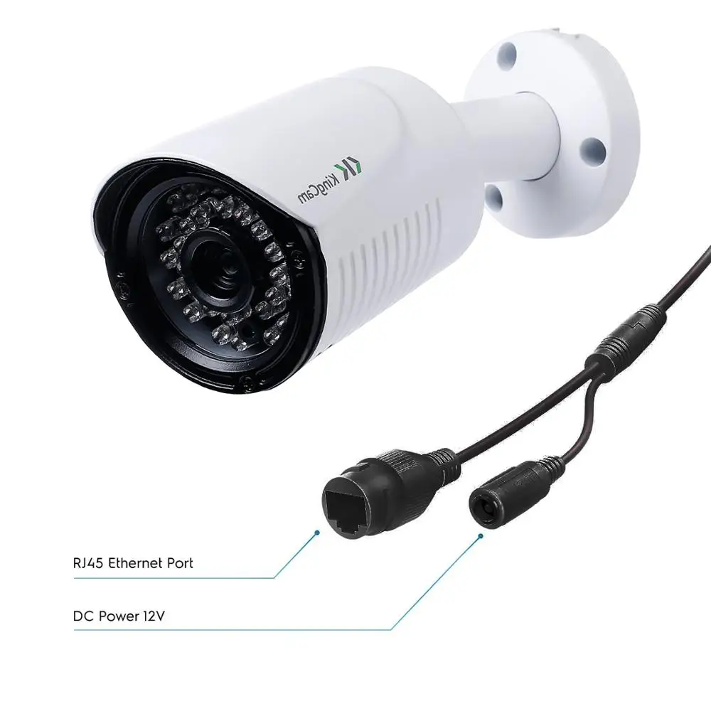 Kingcam H.265 металлическая Антивандальная 48 В POE IP камера 4MP/1080 P безопасности, видеонаблюдение, водонепроницаемая открытая CCTV Проводная камера s