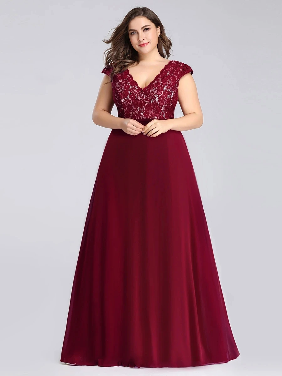 

Elegant V Neck Cap Sleeves Lace Wholesale Evening Cocktail Dresses