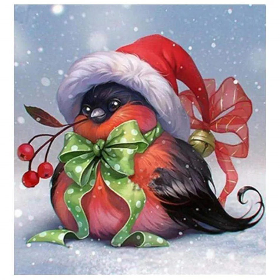 

5D DIY Diamond Painting Drawing Support Ustomization Christmas Hat Penguin Wall Painting DecorationCross Stitch Mosaic