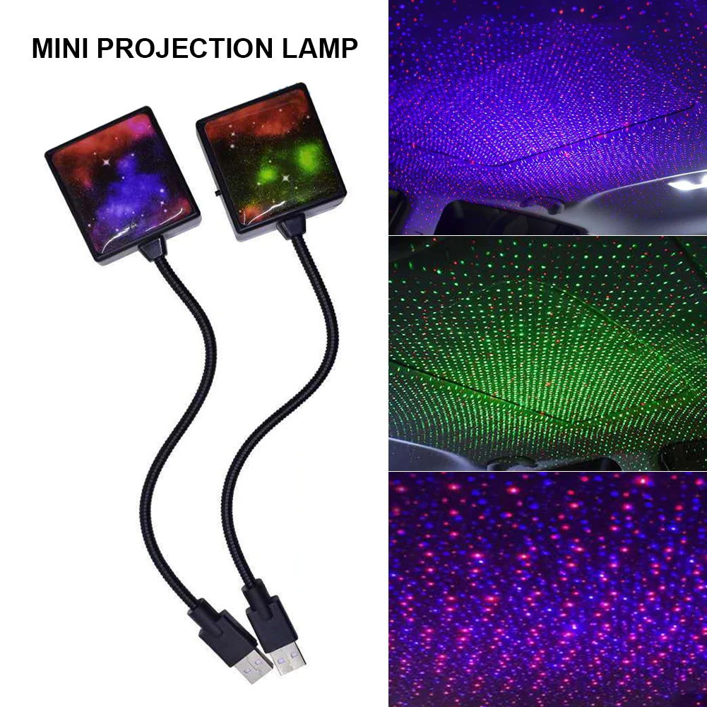 Car Roof Star Light LED Interior Starry 2 Color USB Ceiling Atmosphere Projector Adjutstable Galaxy Lamp | Автомобили и мотоциклы