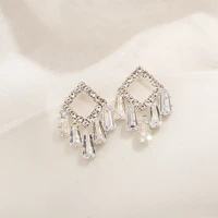 2021 new fashion temperament 925 sterling silver full diamond zircon exquisite earrings for women jewelry accessories wholesale