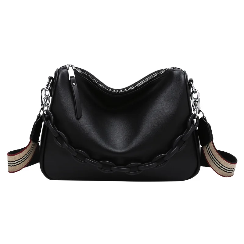 

Leather handbag large capacity bag 2021 new chain bag niche design simple texture bag shoulder bag