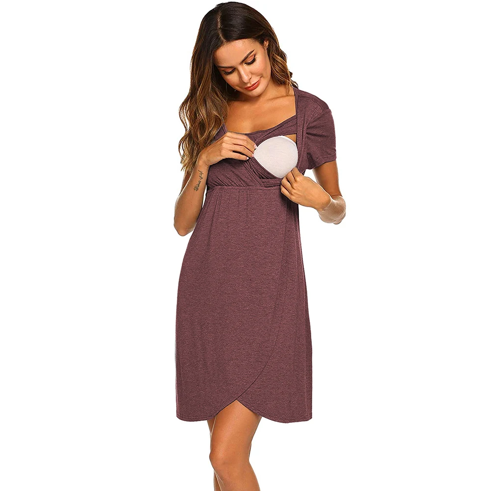 Платье для беременных Новинка летняя однотонная туника модная повседневная