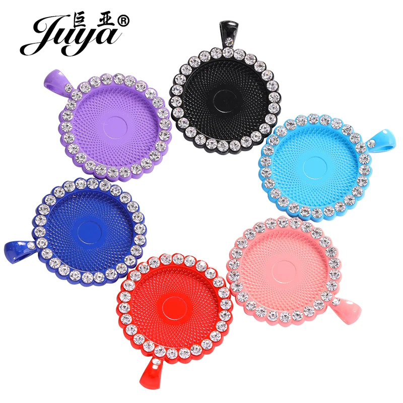 3 шт./лот белый бриллиант Циркон Цинковый Сплав Кабошон оправа для кулона