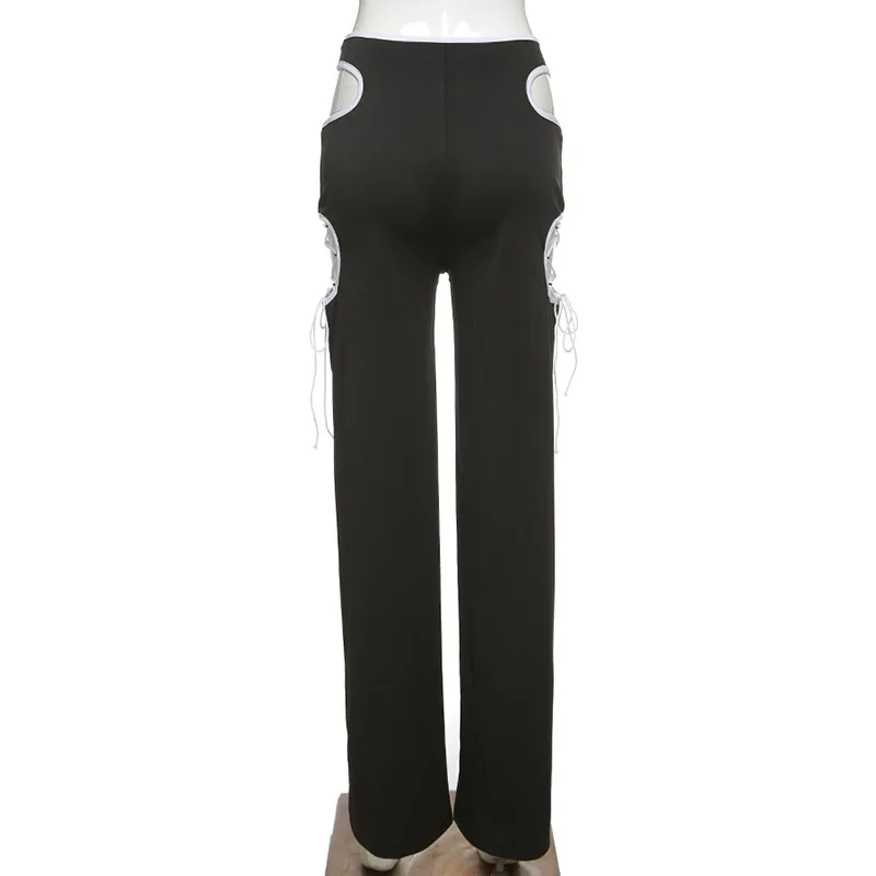 

Casual Fashion Straight Pants Korean Style Women Basic Solid Bottom Streetwear High Waist Femme Office Wear Elastic Trousers