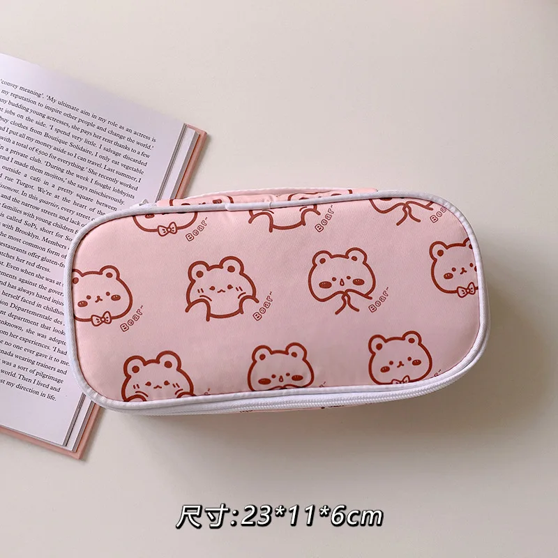 

Cute Pencil Case Creative Cartoon for Girls Boy Large Zipper Purse Makeup Storage Cosmetic Bag Pen Box School Supplies Gift