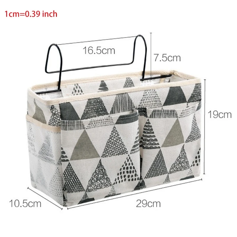 

Minimalist Bedside Caddy Pocket Layered Hanging Storage Organiser Large Capacity Bedroom Bed Storage Bag for Storing Bag