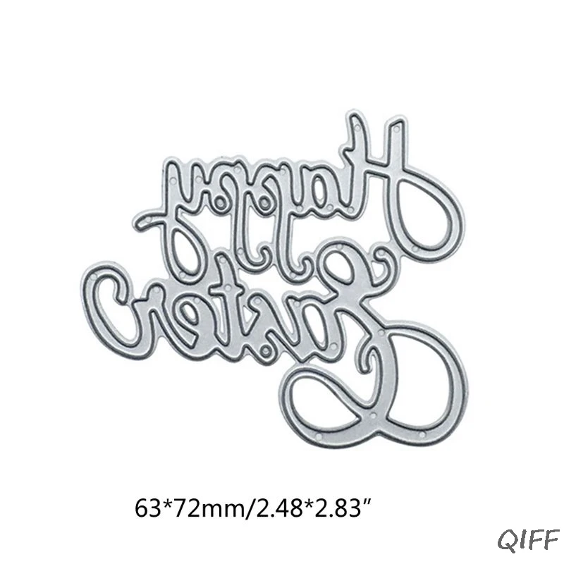 Счастливый Пасхальный текст металлические Вырубные штампы Трафаретный