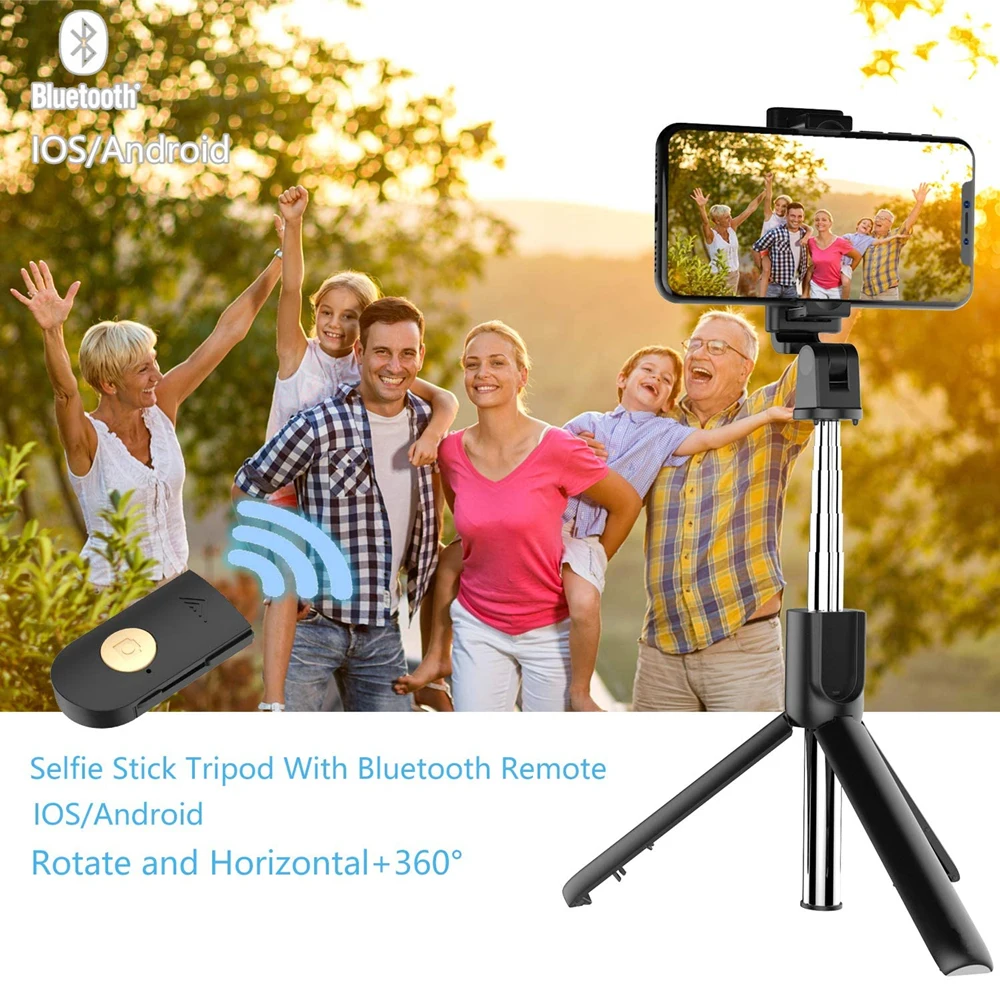 

Wireless Bluetooth Selfie Stick Tripod Foldable Bracket for Xiaomi Redmi Huawei iPhone 12 Samsung Smartphone Android ios Holder