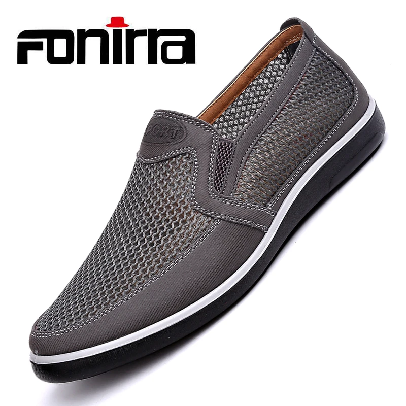 

FONIRRA Mesh Casual Shoes Men 2020 Breathable Casual Shoes Size 38-44 Slip On Soft Men's Loafers Outdoors Shoes Walking 410