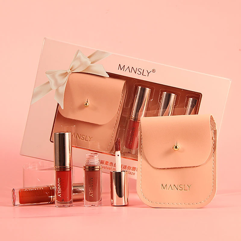 

/set Lip Glaze Liquid Lipstick Soft Color Velvet Mini Lip Glaze Set Matte Gentle Color Fashion Portable Lip Makeup Kit TSLM1