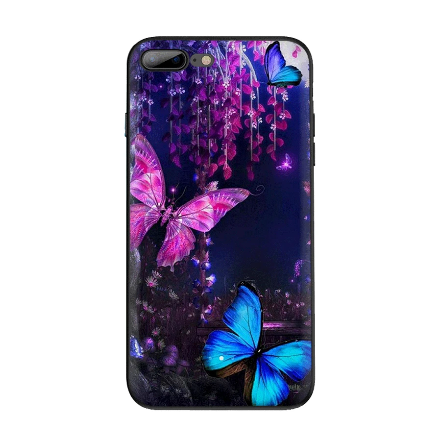 Чехол для мобильного телефона TPU iPhone 11 Pro X XR XS Max 7 8 6 6s Plus SE 5 5S чехол Бабочка белые