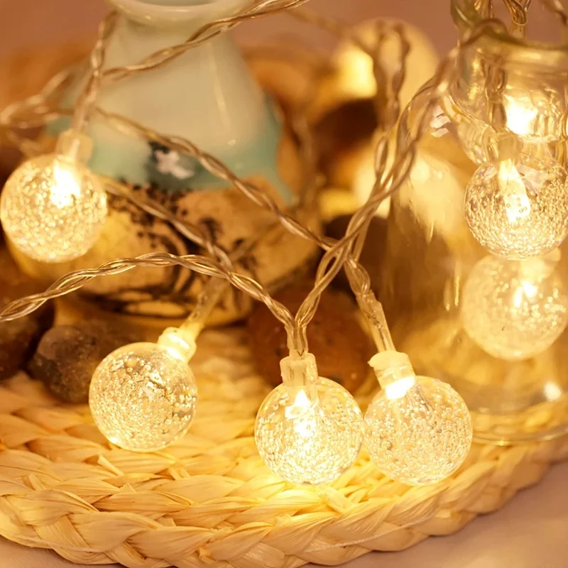 

LED String Lights Fairy Bubble Ball Lamp Holiday Lighting Garland Battery USB Power for Indoor Home Wedding Christmas Decoration