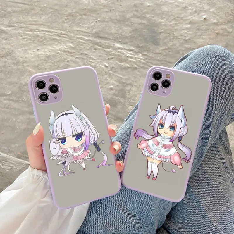 

Miss Kobayashis Dragon Maid Anime Phone Case Matte Bumper For iphone12 11 Pro Max X XS Max XR 7 8 Plus 12mini Translucent Cover