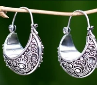 hot selling earrings ancient silver round earrings simple national style earrings