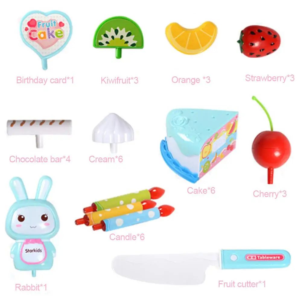Детский игрушечный набор для вырезания торта на день рождения праздничная