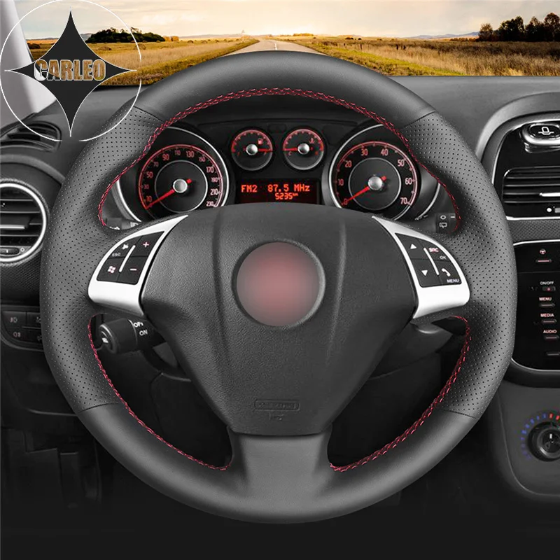 DIY чехол рулевого колеса автомобиля для Fiat Bravo Punto Doblo Linea Opel Vauxhall Combo Подлинная