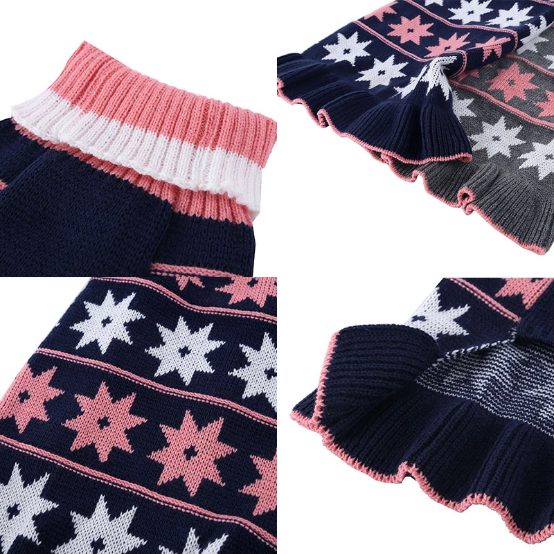 

Stars Dog Skirts Autumn and Winter Dog Sweater Keep Warm Cat Skirts Small Dogs Clothes Cute Pet Clothes High Collar Pet Sweaters