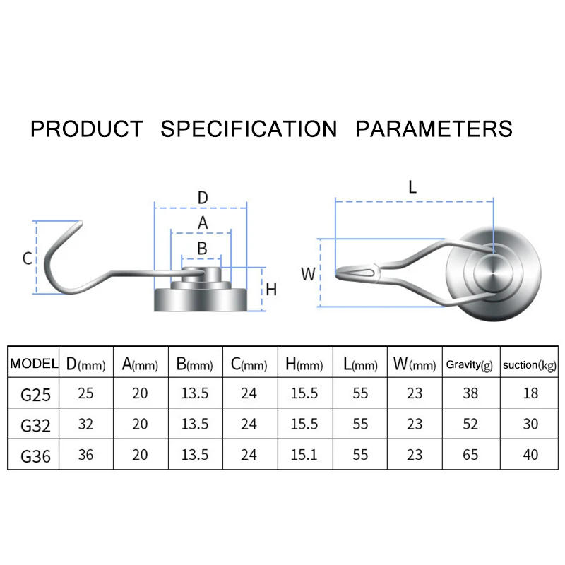 Strong Magnet Hooks Magnetic Neodymium Hook For Home Kitchen Workplace Office And Garage Multi | Дом и сад