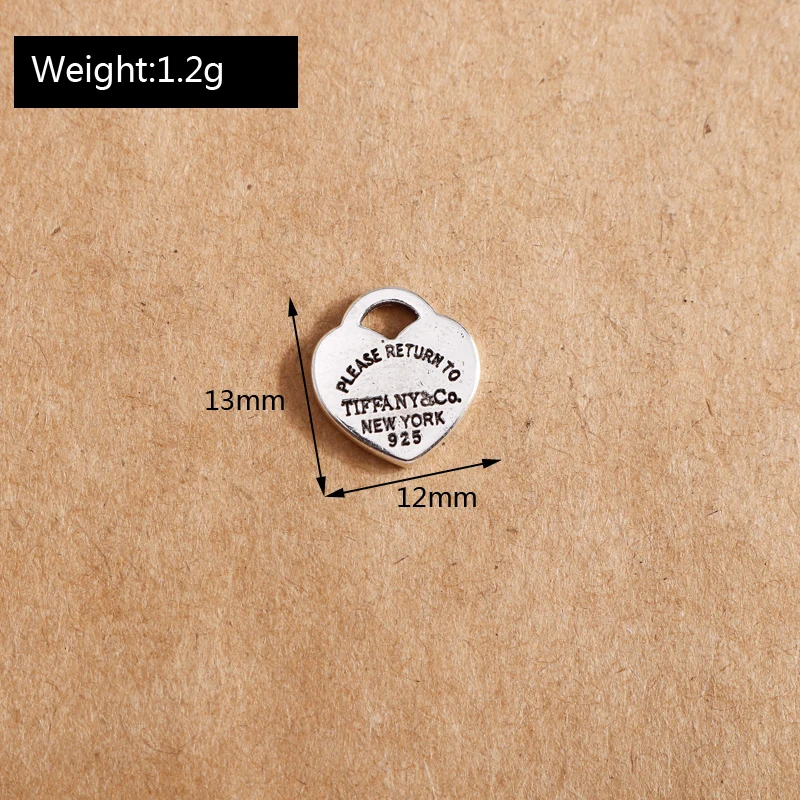 

20pcs Plated Alloy Silver Color Letters Charms Hearts Pendant Fit Bracelets Necklace Fashion Jewelry Finding DIY Handmade Crafts