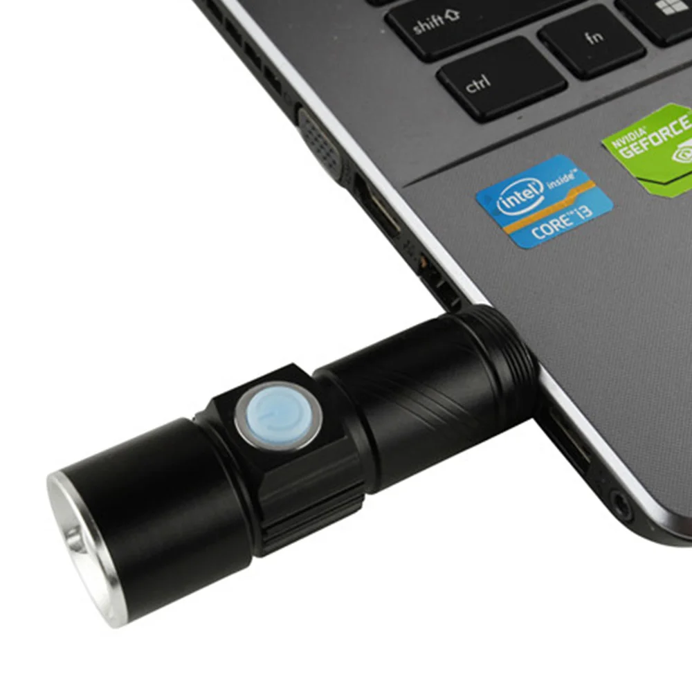 USB Q5 светодиодный фонарь перезаряжаемый встроенный аккумулятор тактический мини