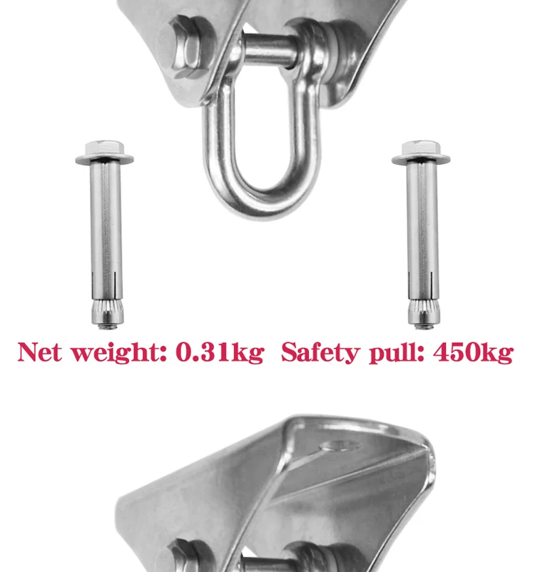 Макс загружен 450 кг(992lb) Нержавеющая сталь Йога потолочный крючок для подвесной гамак для йоги и подвески резинки фитнес-тренировки