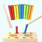 Математическая игрушка по методике Монтессори, гусеница ест палочку, поймает червячков, подходит для парных игр, Ранняя математическая игрушка образовательная Интерактивная