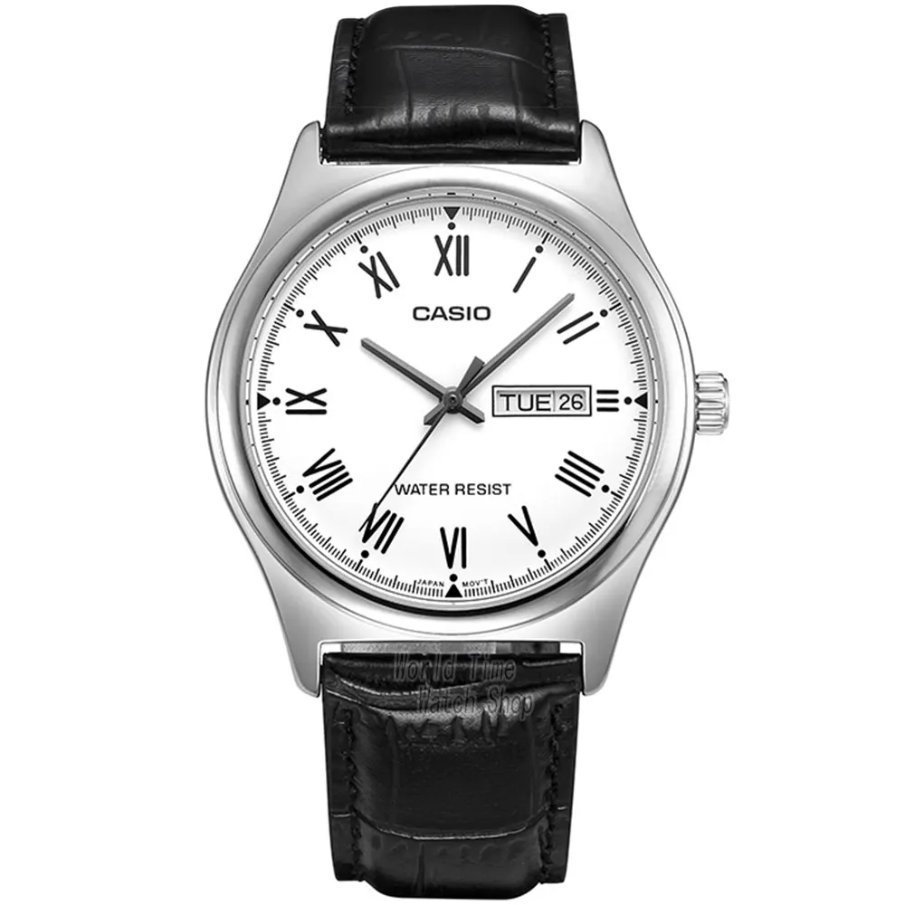 Часы Casio Простые часы мужские лучшие марки роскошные кварцевые часы Водонепроницаемые Ретро мужские часы Спортивные военные часы relogio masculino reloj hombre erkek kol saati montre homme zegarek meski MTP-V006 - Цвет: MTP-V006L-7B