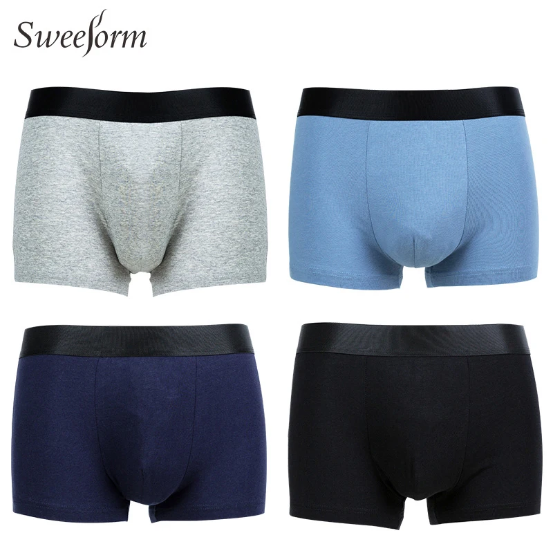 Мужские боксеры Sweeform 4 шт./лот хлопковые трусы мужское повседневное бесшовное