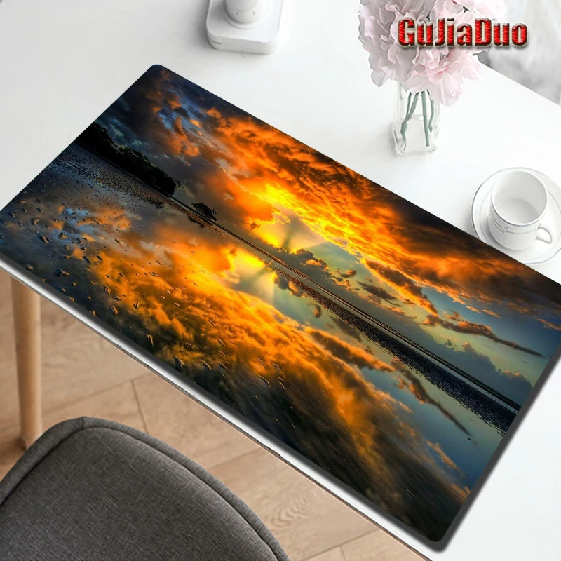 

GuJiaDuo Comfortable Natural Scenery Mouse Pad Computer Pc Cushion Table Pad Gaming Accessories Large Mousepad Desk Mat Carpet