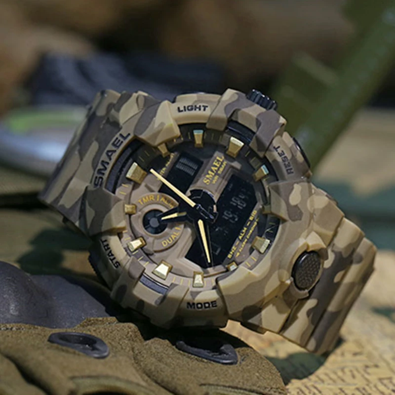 SMAEL Fashion Camouflage Military Digital Quartz Watch Men Top Brand Waterproof Shock Outdoor Sports Watches Relogio Masculino | Наручные