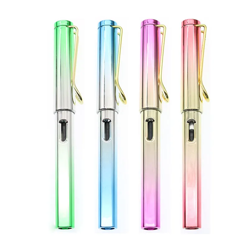 Fashion New Plastic Plating Gradient Pens For Men And Women Are Often Used In Student School Business Office Pen Fine Gift Pen