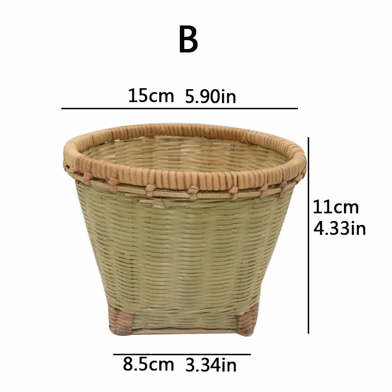 B15x11x8.5cm Бамбуковая корзина для фруктов ткачество хранения для кухни еда Хлебница контейнер для пикника чехол небольшой цветочный горшок ручной работы Декор - Цвет: B15x11x8.5cm