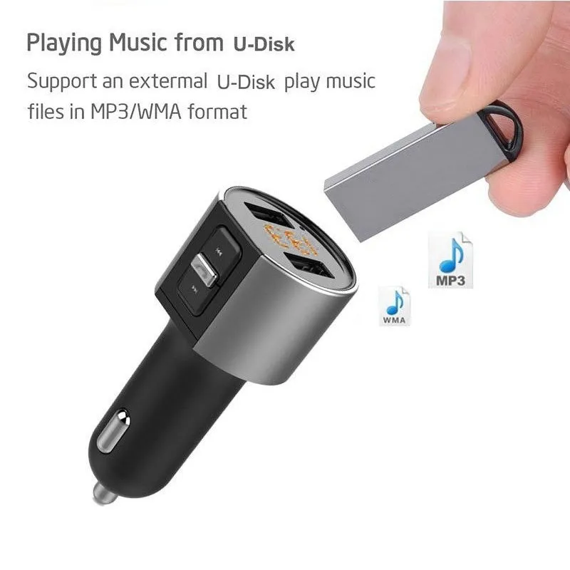 Беспроводной Bluetooth fm-передатчик MP3-плеер Радио адаптер автомобильный комплект USB Автомобильное зарядное устройство
