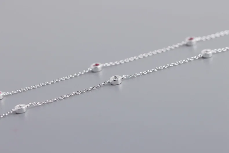 Женский Круглый циркониевый синий белый красный браслет TSHOU246 милое ожерелье для