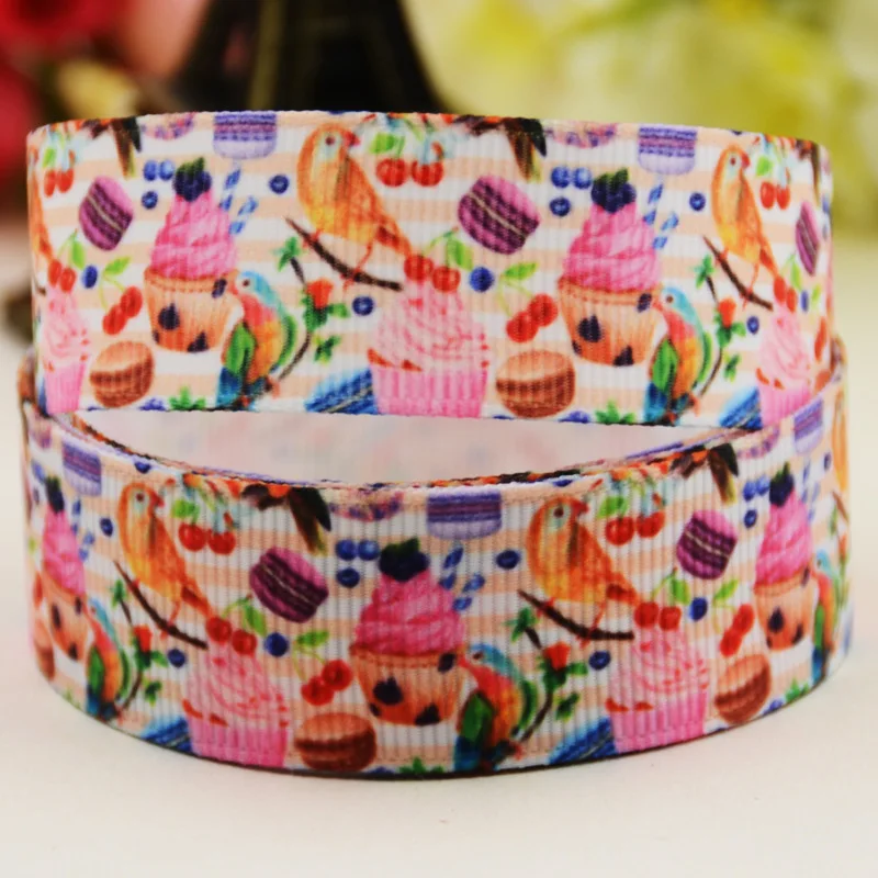 

1" 25mm, 1-1/2"38mm 100yards Bird Cartoon Printed Grosgrain Ribbon Wedding Decoration Party Decoration Gift Wrapping