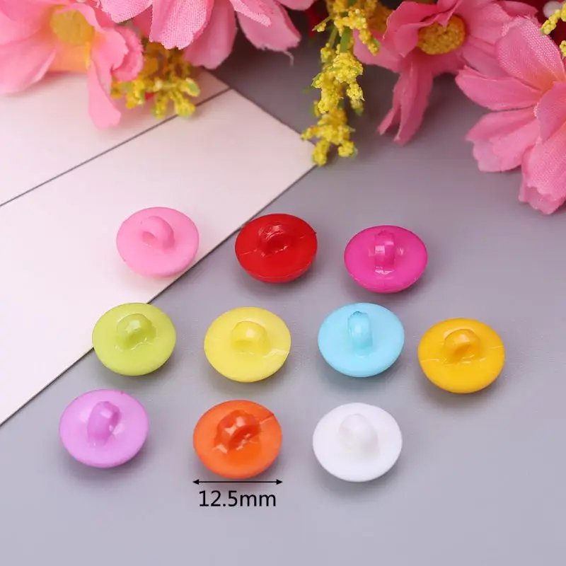 

100pcs 12.5mm Round Mushroom Domed Shank Buttons Sewing Scrapbooking Craft DIY Accessories