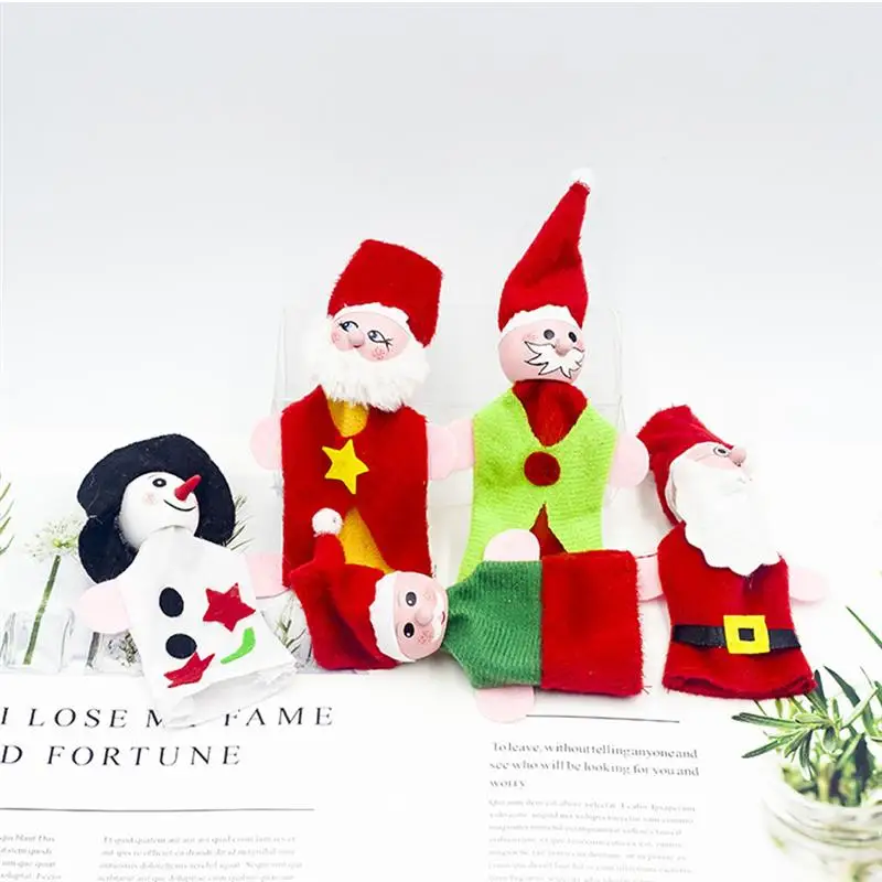 

5pcs Finger Puppets Cute Creative Christmas Hand Puppets Finger Toys Story Telling Props for Children Toddler