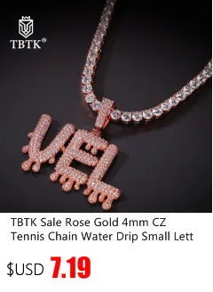 TBTK 26 первоначальных букв медь Iced Out буквы с кристаллами с цепочкой ожерелье Золото унисекс талисманы Роскошные ювелирные изделия подарок