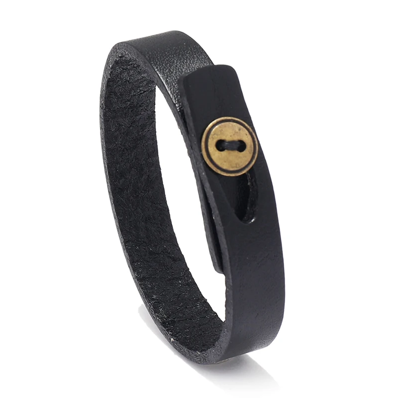 Простые однотонные глянцевые кожаные браслеты модные мужские и женские для пар